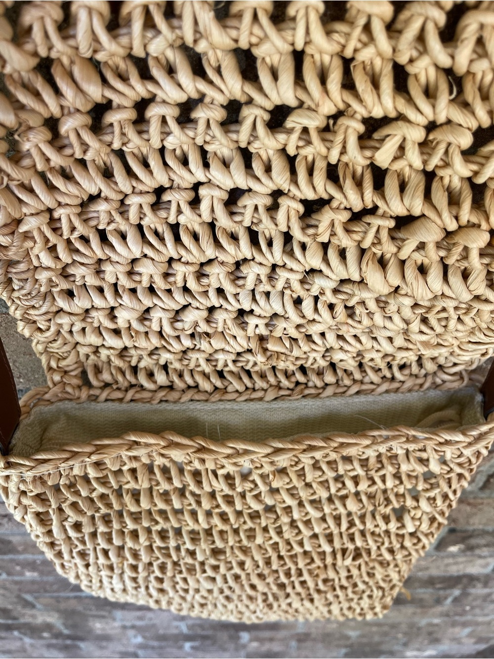 Woven Straw Raffia Shoulder Bag Natural Tan Brown Strap - Picture 15 of 16